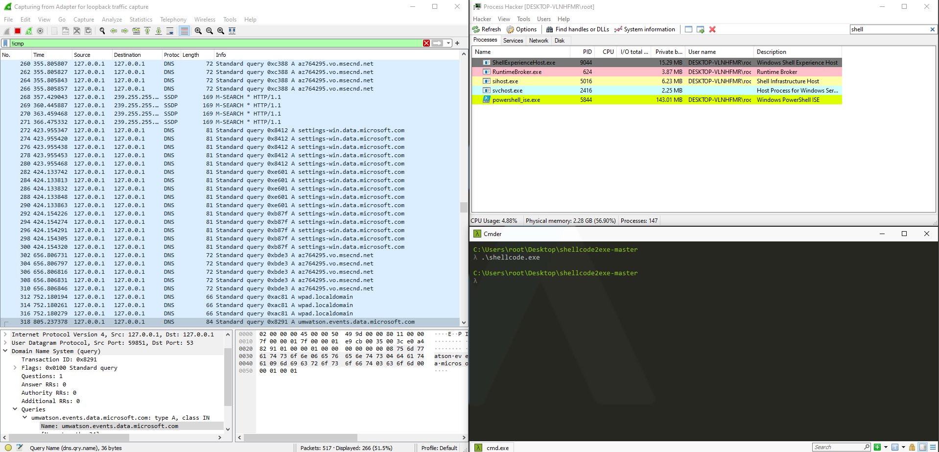 wireshark_processhacker